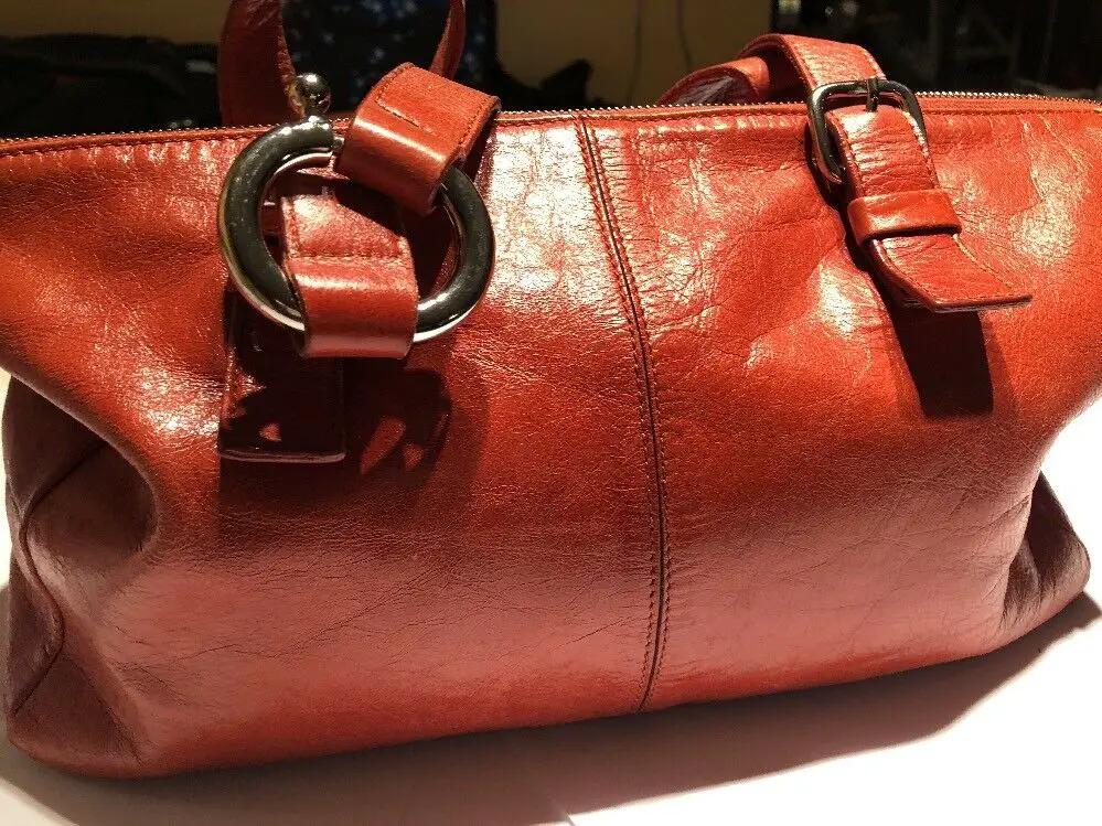 Francesco Biasa Orange Leather Satchel Bag by Francesco Biasia