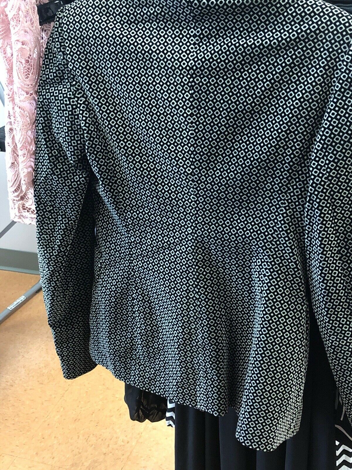 Emporio Armani Womens Gray Blue Stripe Double Breasted Blazer Sz 42