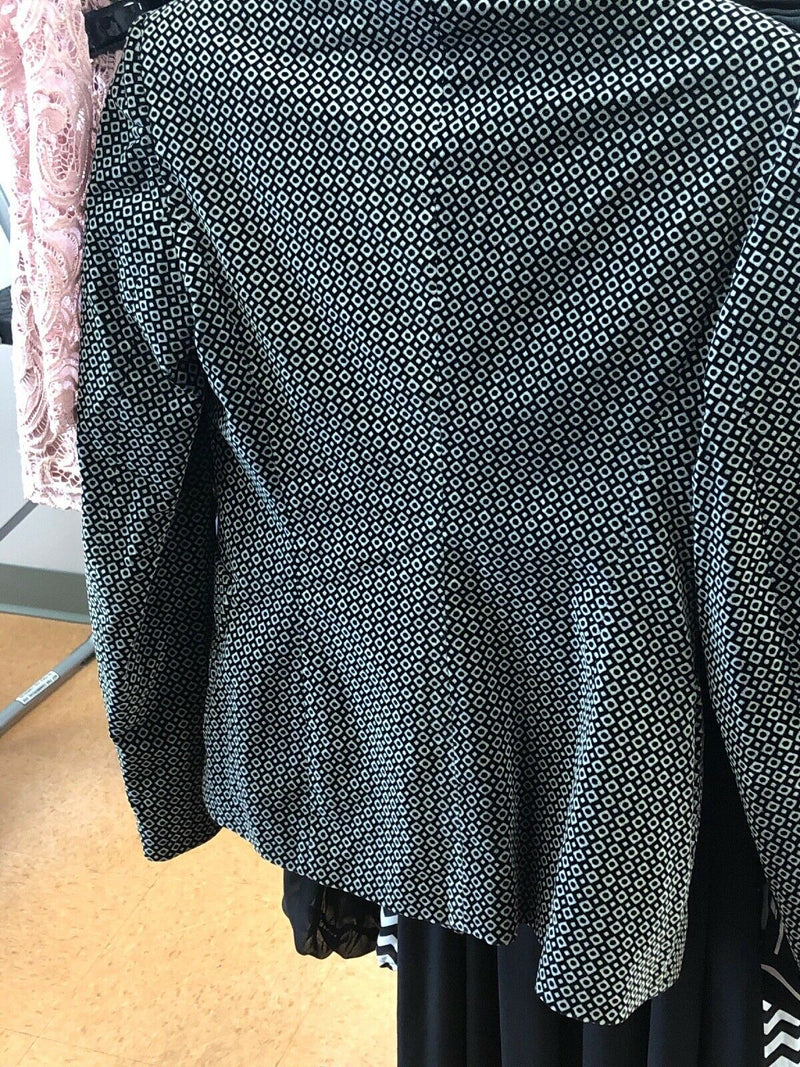 Emporio Armani Womens Gray Blue Stripe Double Breasted Blazer Sz 42