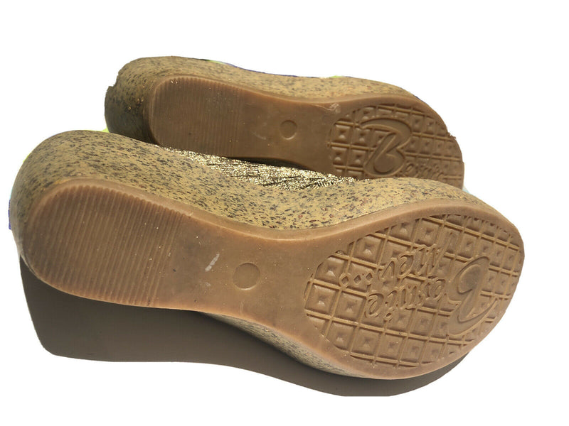 Bernie Mev Bronze Metallic Wedge Shoe Size 36 NEW