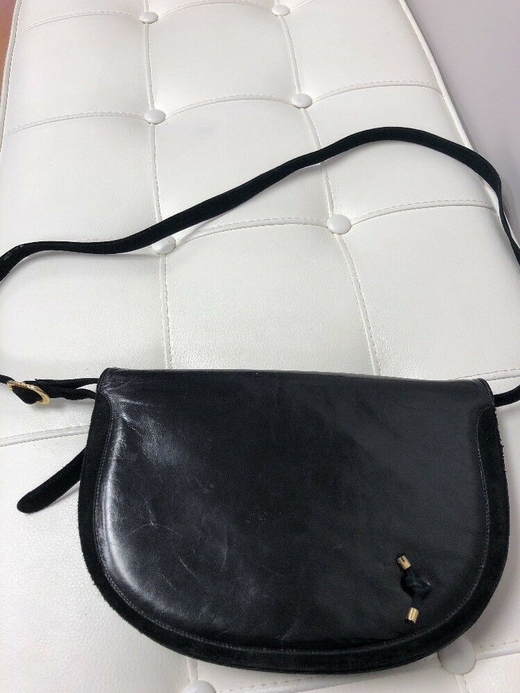 Bally Saddle Bag Glovetanned Leather Black Crossbody Shoulder Bag