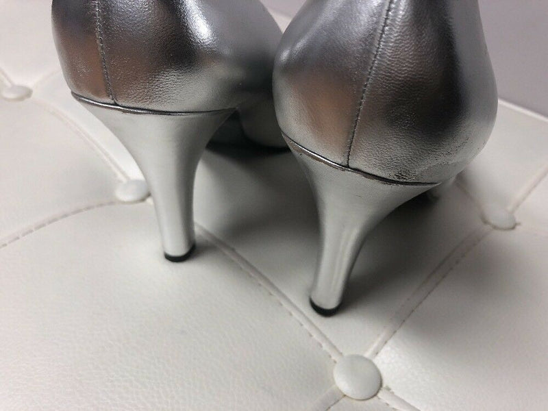 A Touch of Nina Silver  Dressy Square Toe Pumps Slip Ons Women's Size US 11M
