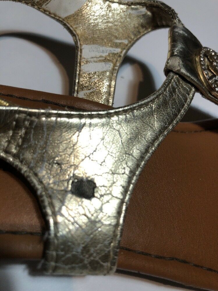 Michael Kors Youth Gold Bling Thong Sandals Size2
