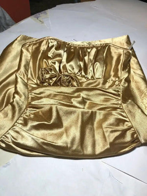 Jessica McClintock Gunne Sax Homecoming Formal Prom Dress 94Flare Gold Sequins