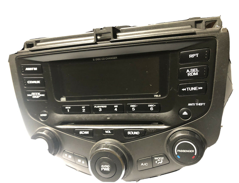 2003-2007 2006 Honda Accord Radio AM FM CD 6 DISC Player Climate Control 7BLO