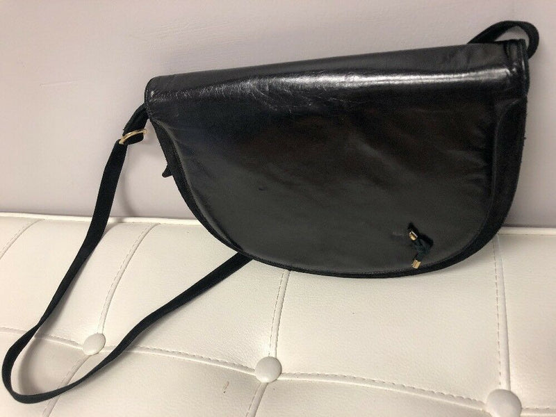 Bally Saddle Bag Glovetanned Leather Black Crossbody Shoulder Bag