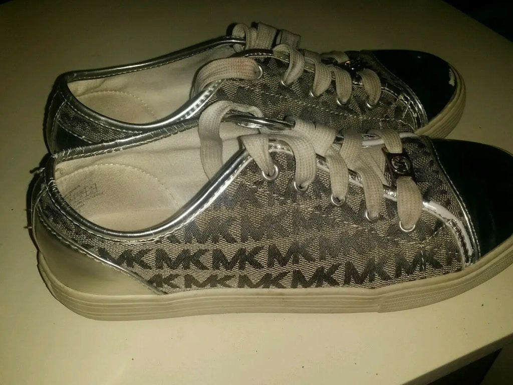 Michael Kors Women's Lace Up Signature Monogram Sneakers Shoes Sz 4 by Michael Kors