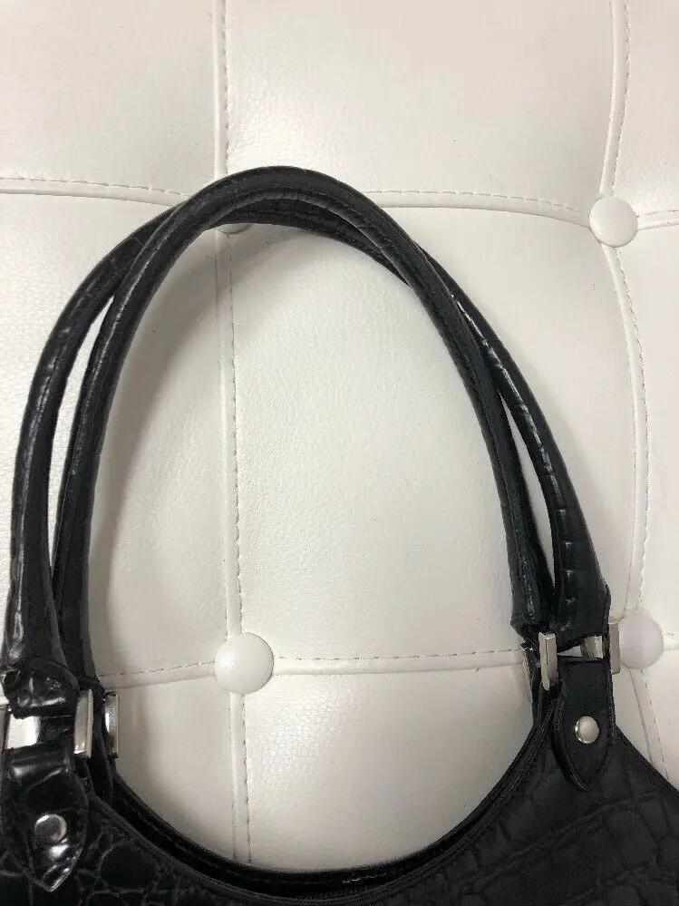 Croco Print Double G Black Handbag by Unbranded