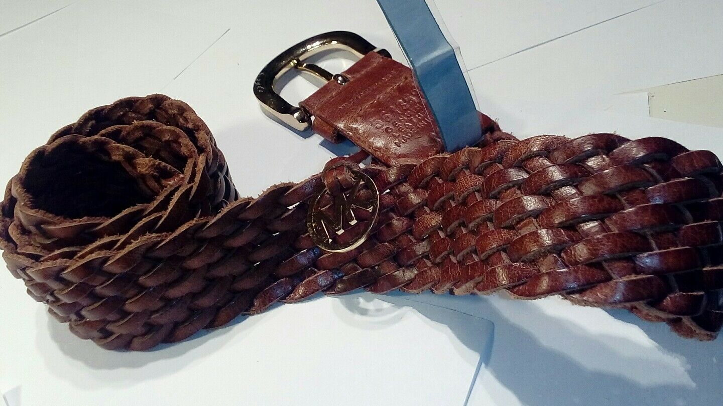 Michael  Brown wooden leather belt size m
