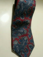 CHRISTIAN DIOR MONSIEUR RED BLUE FLORAL PAISLEY SILK NECKTIE TIE MOC0516A #T20