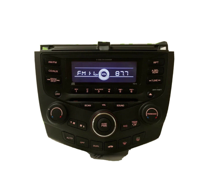 2003 HONDA Accord Coupe 2D Radio 6 Disc Changer CD Player Auto Temp 7BY0 OEM EXL