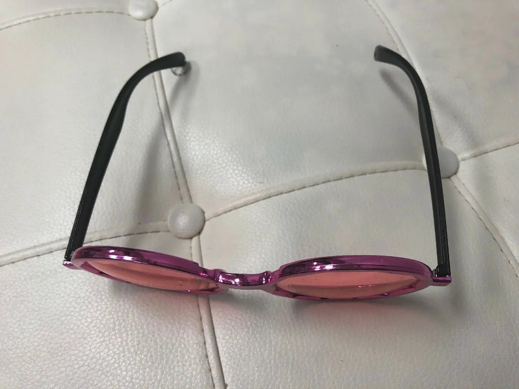 Oversized Fushia Fantasic Pink Round Frame Sunglasses by PINK