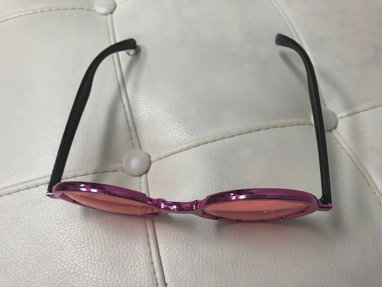 Oversized Fushia Fantasic Pink Round Frame Sunglasses by PINK
