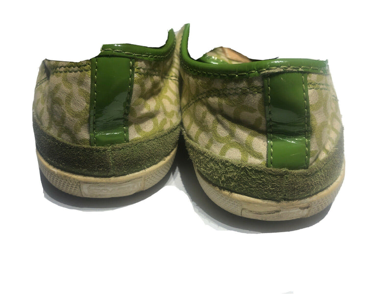 COACH EDITH Orange and White LACE-UP SIGNATURE TENNIS SHOES 7m