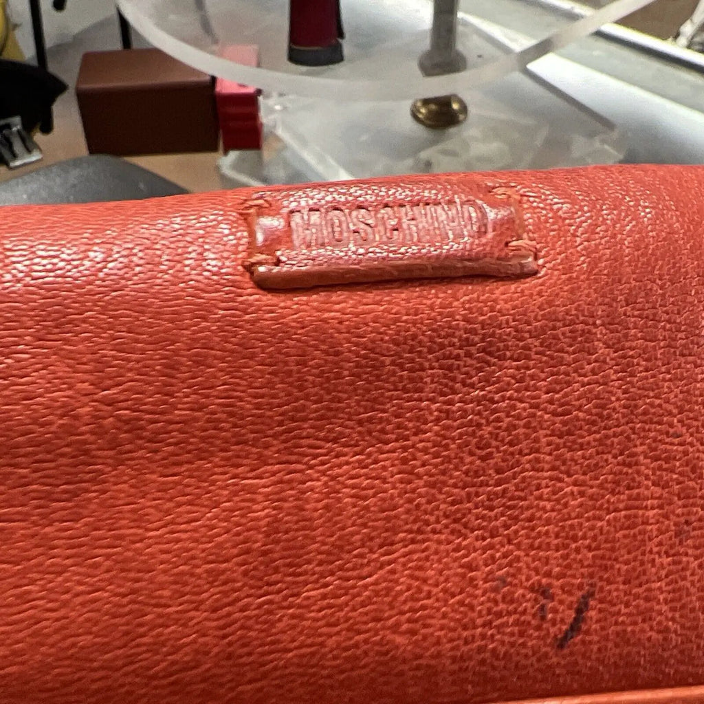 Love Moschino Barrel Hand bag women Orange lined interior Studded by Love Moschino