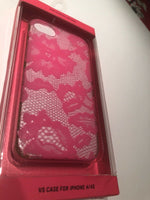 1 Victoria's Secret BLACK FLORAL LACE iPhone 5 5s Phone Hard Case Pink LOGO
