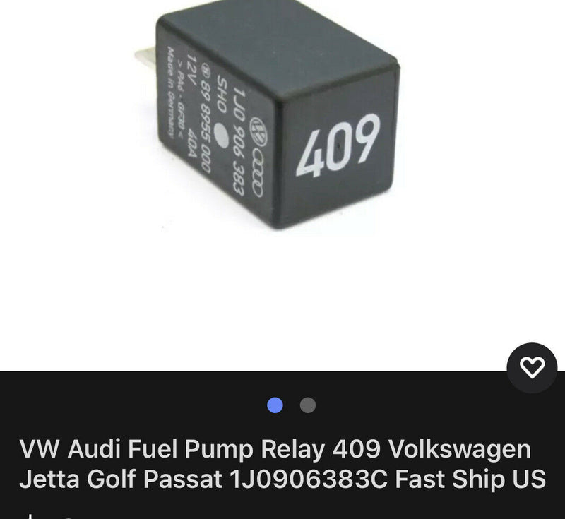 VW Audi Fuel Pump Relay 409 Volkswagen Jetta Golf Passat 1J0906383C Fast Ship US