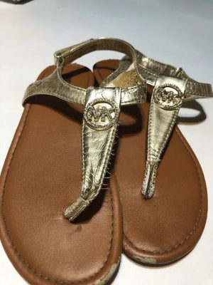 Michael Kors Youth Gold Bling Thong Sandals Size2