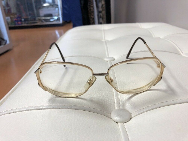 Vintage Aeroline Reading Eyeglasses Gold Tone Frame Made in France Oval Lens