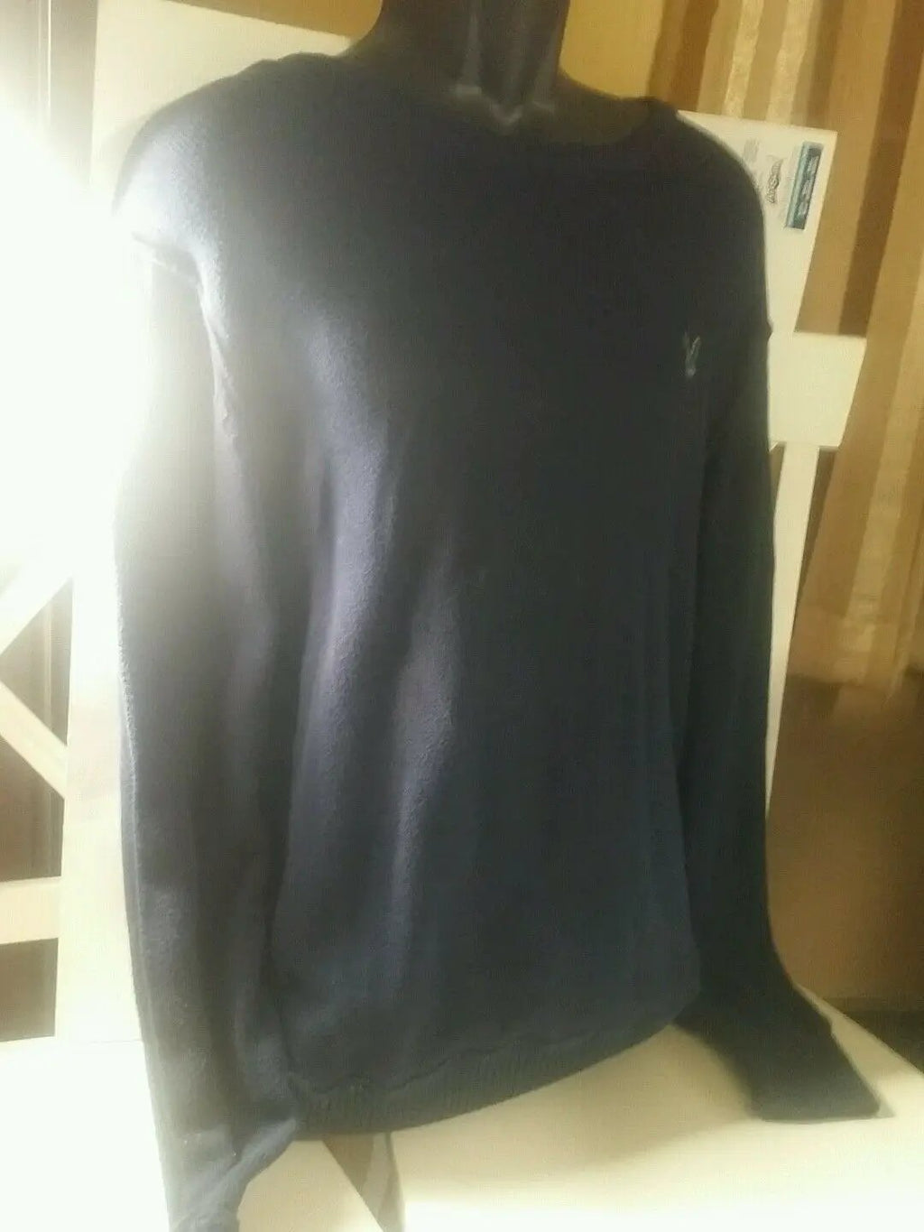 American Eagle large navy blue sweater with a green eagle. by American Eagle Outfitters