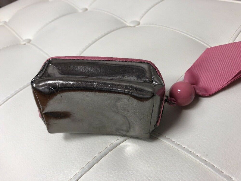 MAC Cosmetics LIL' SQUARE BOX SILVER MAKEUP BAG new never used VERY RARE!