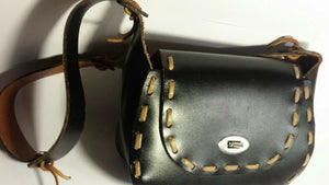 Womens Black Genuine Leather Purse Bag With 16 Inch Strap 3x11x8