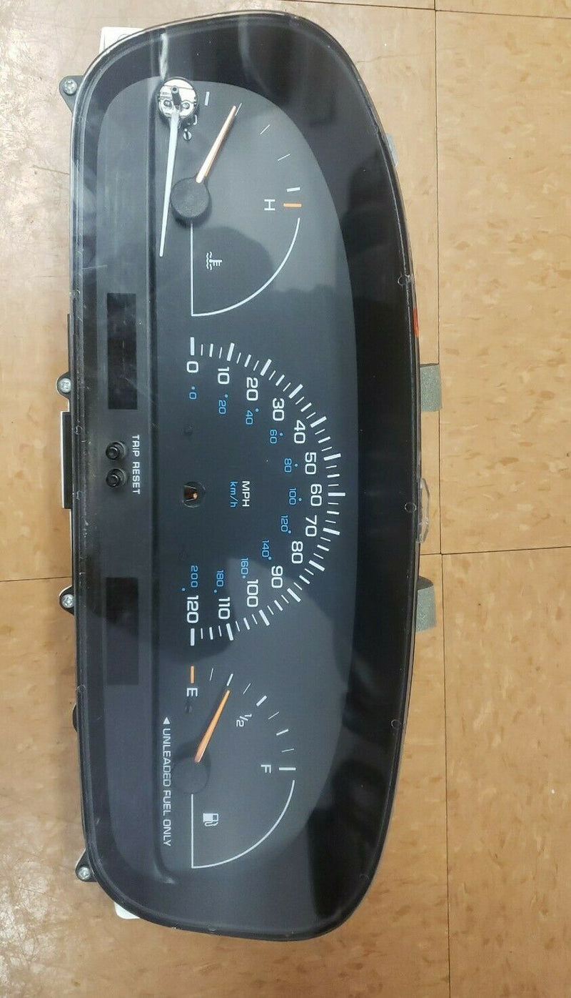 99-00 Dodge Caravan Voyager, 4spd Instrument Cluster Speedometer Tach Black Plug