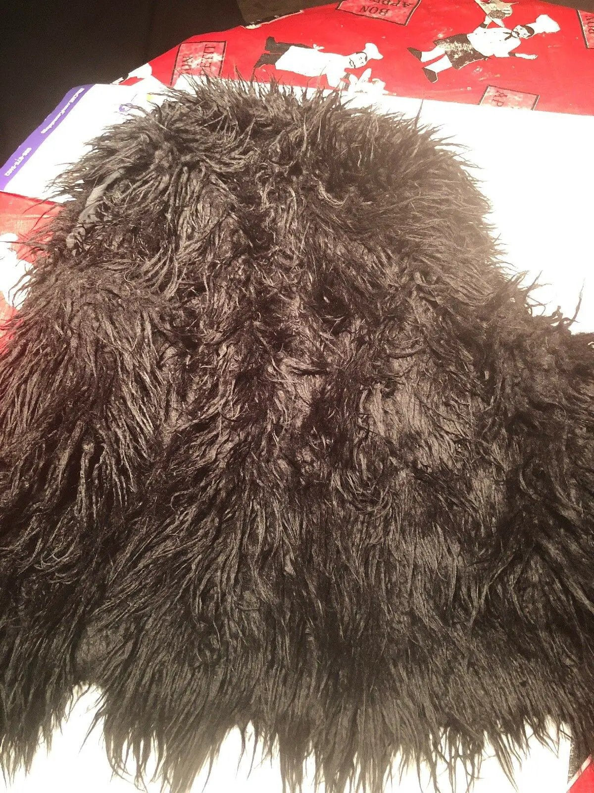 INC International Concepts Black Faux Fur Vest Sz Medium by International Concepts