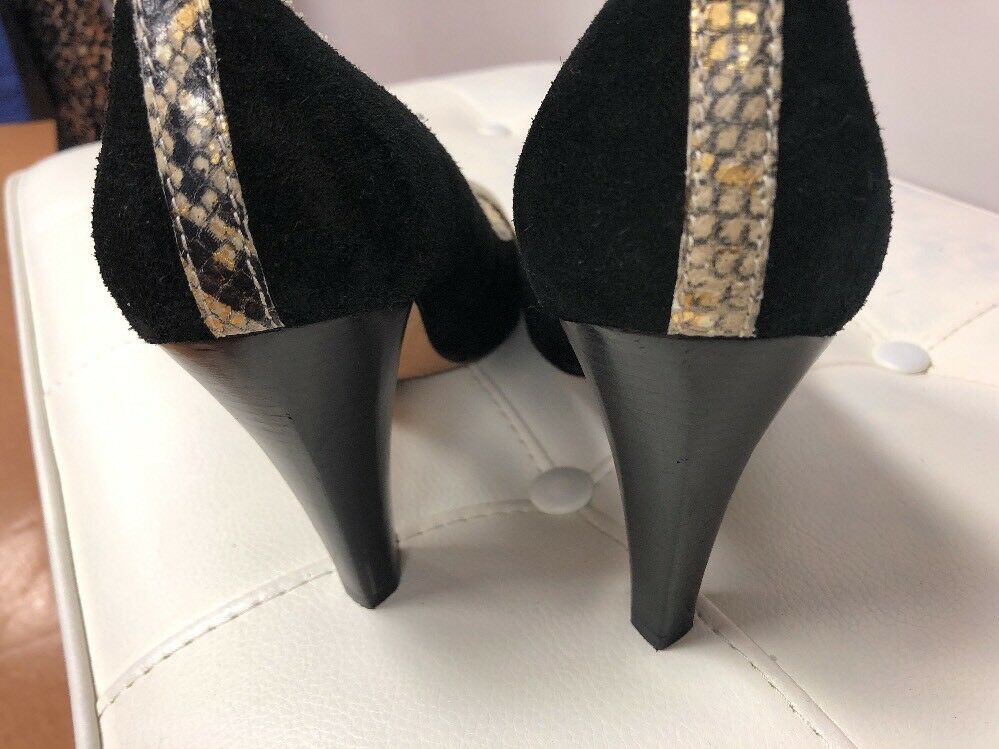Michael Kors Black Suede Leather High Heels Shoes Pumps Size 10M