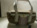 Coach signature satchel white leather trim and also mauve. by Coach