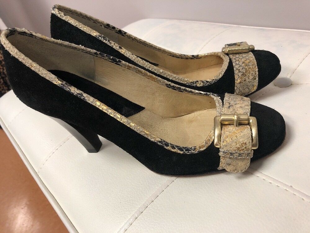 Michael Kors Black Suede Leather High Heels Shoes Pumps Size 10M