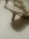 Michael kors canvas thong sandals 2 inch heel and gold hardware