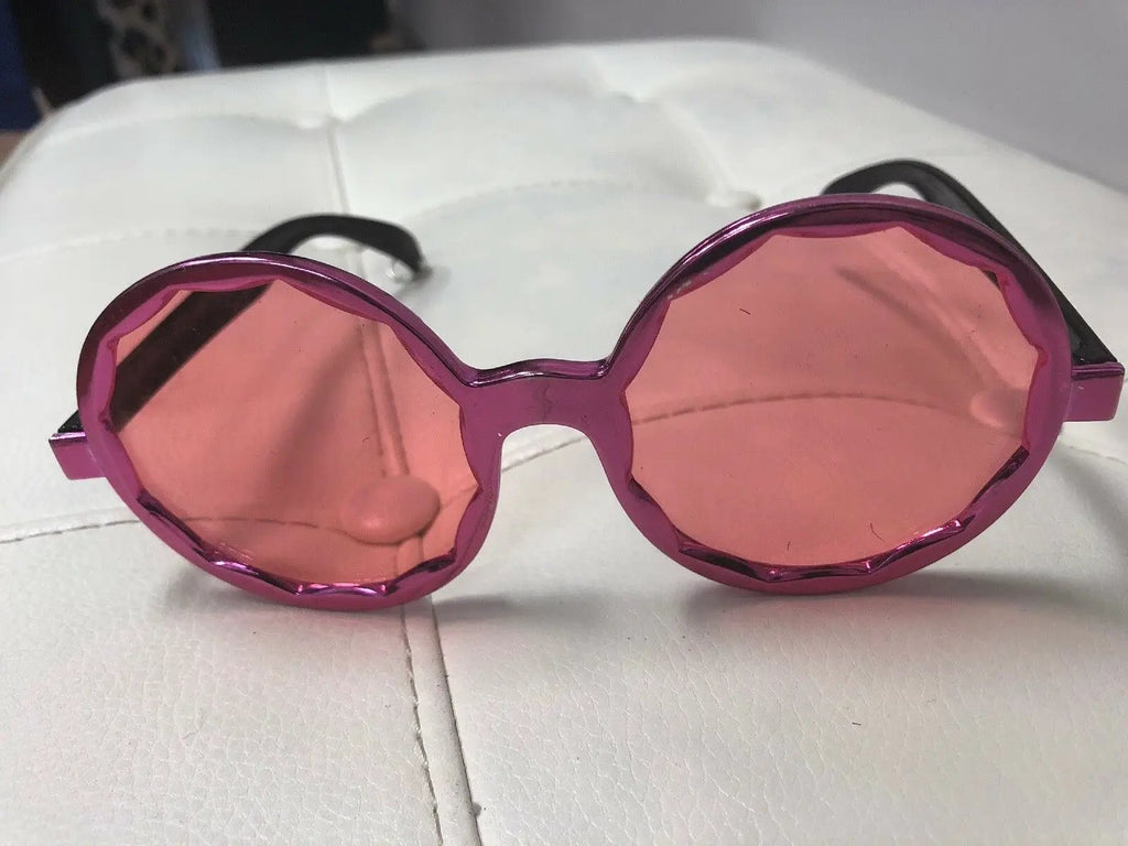 Oversized Fushia Fantasic Pink Round Frame Sunglasses by PINK