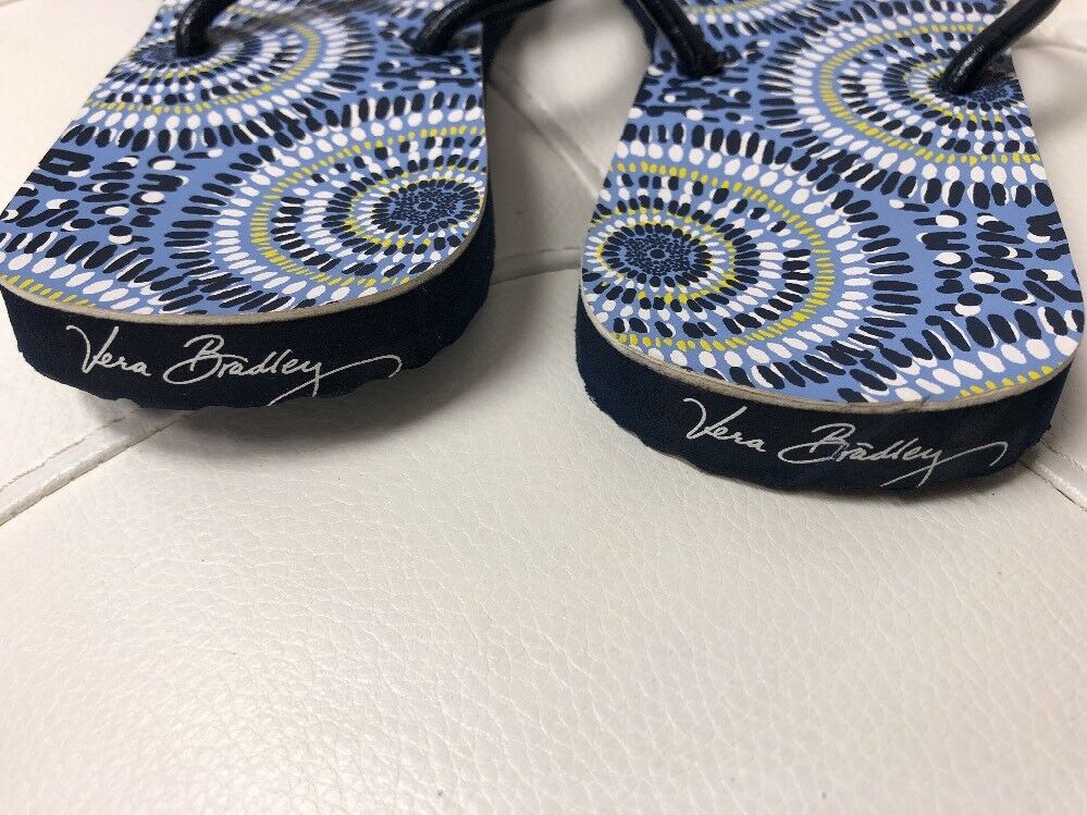 Vera Bradley FLIP FLOPS Braided Straps STARRY NIGHT Thong Sandals 6/7