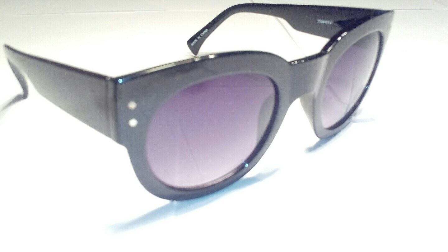 superstar Large Oversized Cat Eye Thick Frame Gradient Black Anoushka Sunglasses