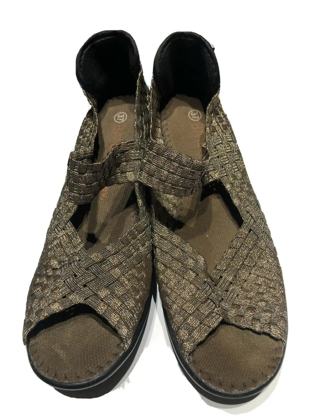 Bernie Mev US Size Woven Bronze/Gold Mary Jane Peep Toe WOMEN EUR37 by Bernie Mev