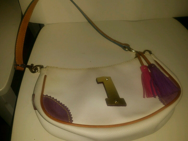 Dooney & Bourke White leather Small tote bag handbag purse satchel UNIQUE