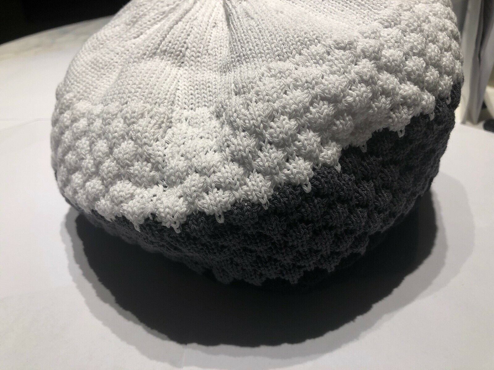 White Gray and Black Rasta Knit Hat