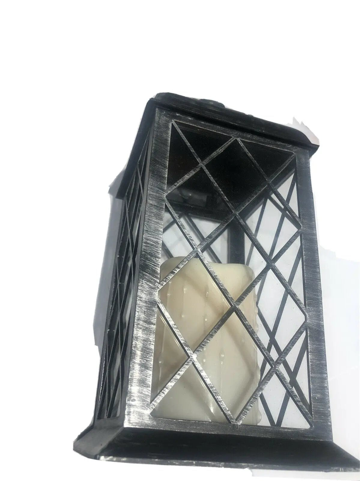 Sparklin' Lights Pre-Lit Black Tabletop Lantern. Modern Style Home Accent. by Unbranded