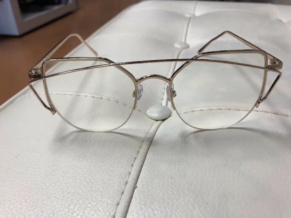 Gold Oversized Rim Vanity Glasses by Unbranded