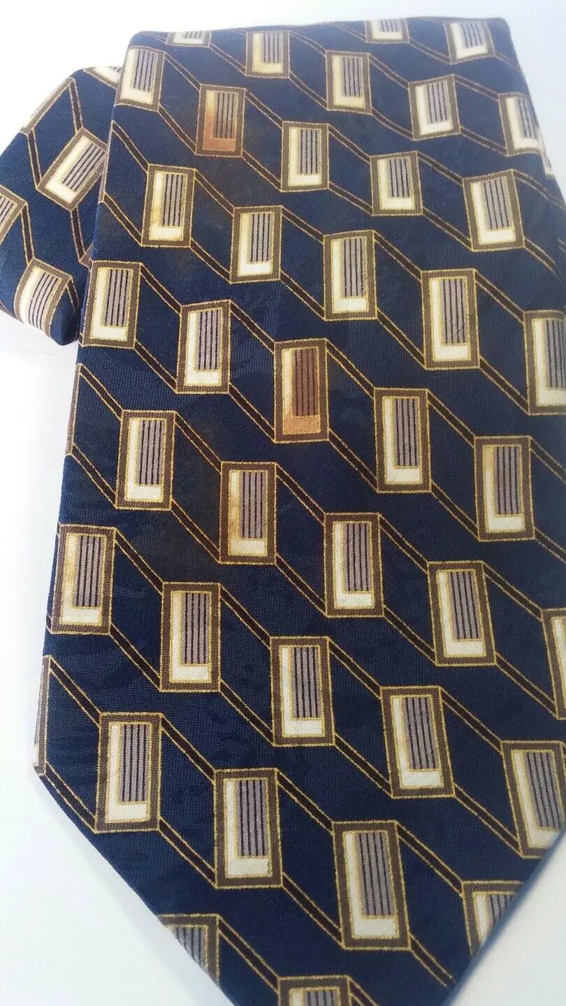 MEN NECK TIES 100% ITALY NAVY BLUE. BROWN. . PURITAN by DALEY1DEALS,LLC.