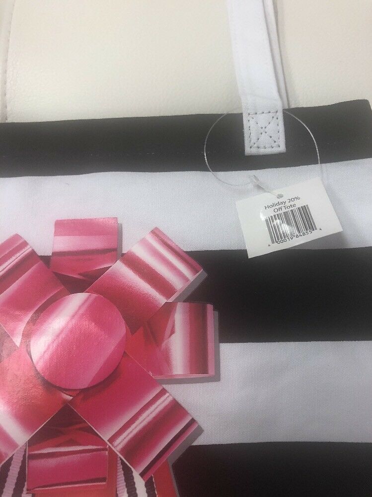 NEW Sephora Black White Striped Canvas Tote Bag Purse Shopper 2017