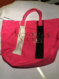 Victoria's Secret Logo Striped Weekender large Tote Bag - Black/Pink -