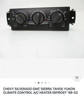 CHEVY SILVERADO GMC SIERRA TAHOE YUKON CLIMATE CONTROL A/C HEATER DEFROST '99-02