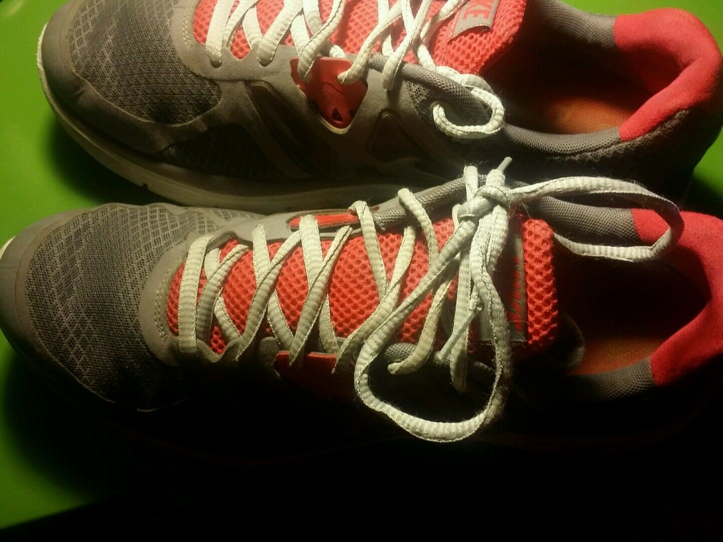 Men's Nike LUNARLON Revolution Running in Grey and Red Shoes Size 9.5 M canvas