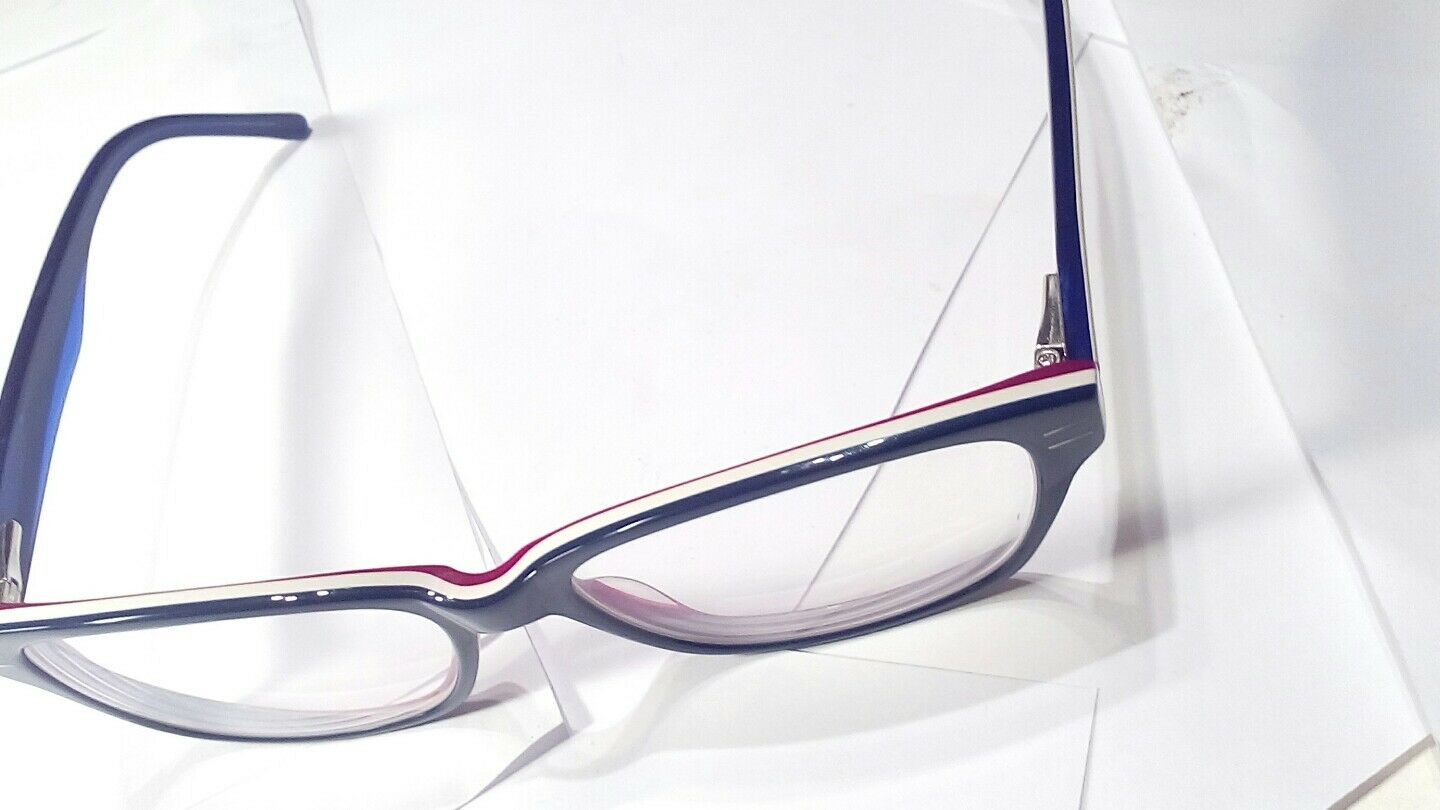 red white and blue wafare style eyeglass frames