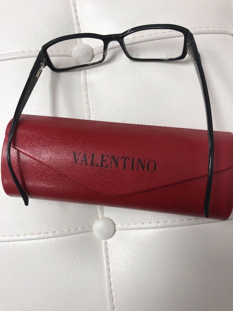 Valentino Women's Eyeglasses V Black Marble Frame Italy 49[]15 135