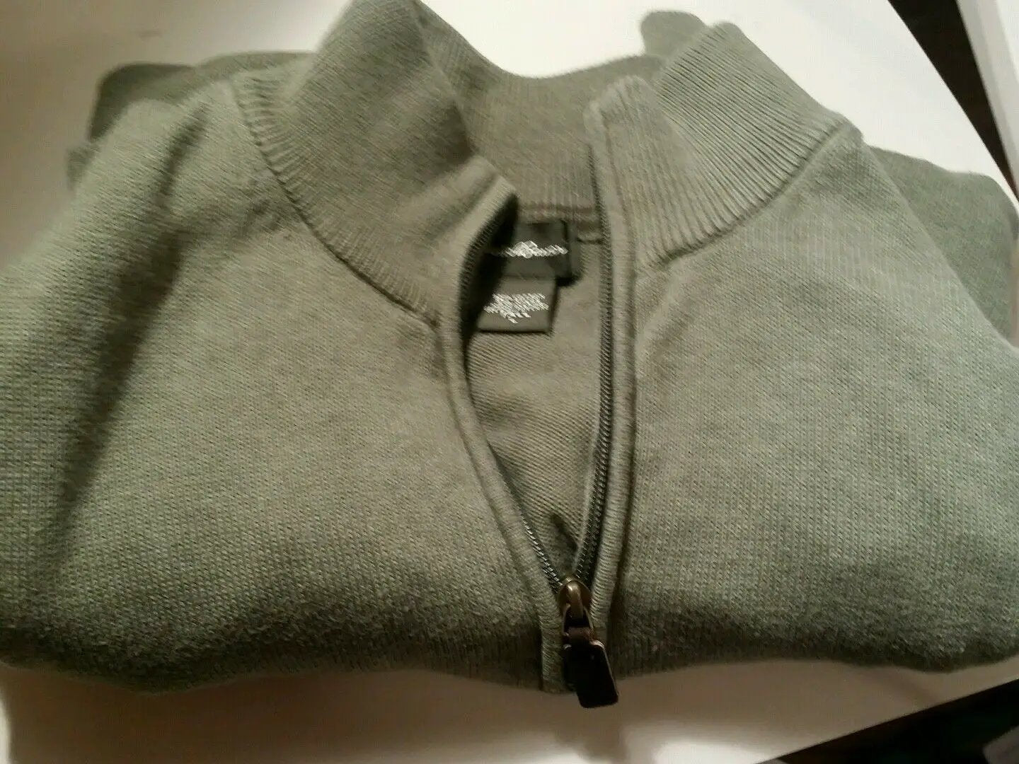 Eddie bauer large zip up sweater tall%100 percent cotton zip up sweater. by Eddie Bauer