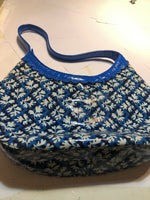 Vera Bradley Frill HOTSY TOTSY HOBO shoulder Purse Bag Blue Lagoon EUC