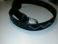 The limited black leather sequin solid brass buckle.